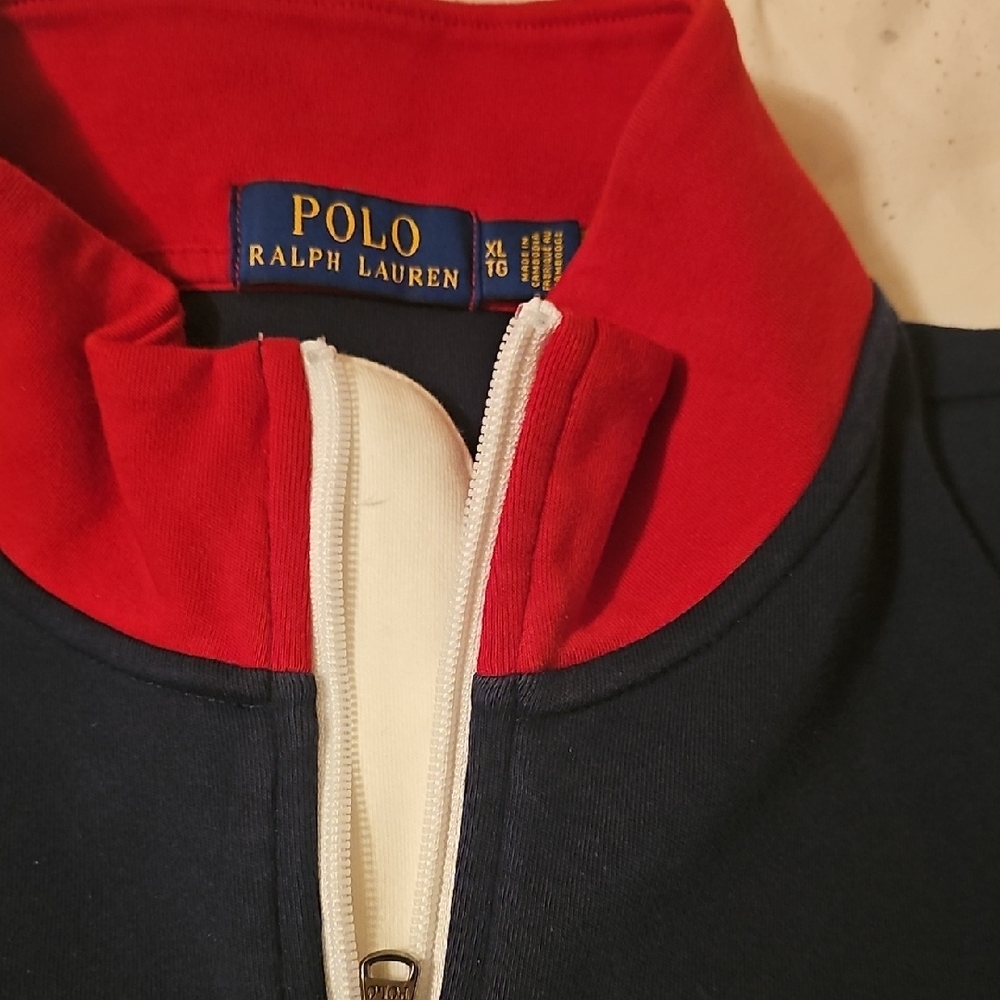 Polo by Ralph Lauren Red and Navy Pullover